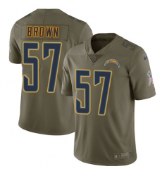 Youth Nike Los Angeles Chargers #57 Jatavis Brown Limited Olive 2017 Salute to Service NFL Jersey