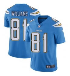 Men's Nike Los Angeles Chargers #81 Mike Williams Electric Blue Alternate Vapor Untouchable Limited Player NFL Jersey