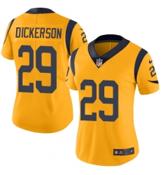 Women's Nike Los Angeles Rams #29 Eric Dickerson Limited Gold Rush Vapor Untouchable NFL Jersey