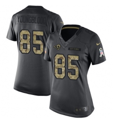 Women's Nike Los Angeles Rams #85 Jack Youngblood Limited Black 2016 Salute to Service NFL Jersey