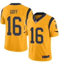 Men's Nike Los Angeles Rams #16 Jared Goff Limited Gold Rush Vapor Untouchable NFL Jersey
