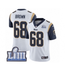 Youth Nike Los Angeles Rams #68 Jamon Brown White Vapor Untouchable Limited Player Super Bowl LIII Bound NFL Jersey