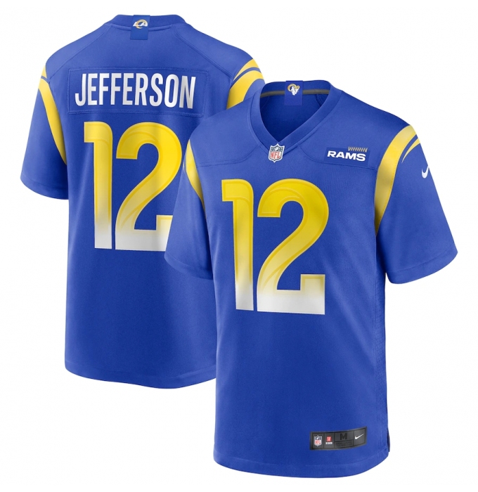 Men's Los Angeles Rams #12 Van Jefferson Blue Nike Royal Vapor Limited Jersey.webp