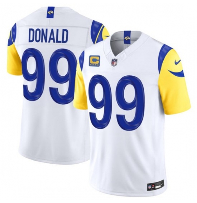 Men's Los Angeles Rams #99 Aaron Donald White 2026 F.U.S.E. 4- Star C Vapor Limited Football Stitched Jersey