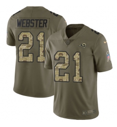 Youth Nike Los Angeles Rams #21 Kayvon Webster Limited Olive/Camo 2017 Salute to Service NFL Jersey