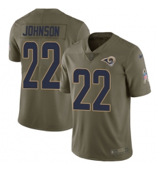 Men's Nike Los Angeles Rams #22 Trumaine Johnson Limited Olive 2017 Salute to Service NFL Jersey