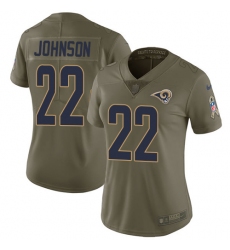 Women's Nike Los Angeles Rams #22 Trumaine Johnson Limited Olive 2017 Salute to Service NFL Jersey
