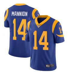 Men's Nike Los Angeles Rams #14 Sean Mannion Royal Blue Alternate Vapor Untouchable Limited Player NFL Jersey