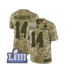 Youth Nike Los Angeles Rams #14 Sean Mannion Limited Camo 2018 Salute to Service Super Bowl LIII Bound NFL Jersey