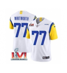 Men's Los Angeles Rams #77 Andrew Whitworth White 2022 Super Bowl LVI Vapor Limited Stitched Jersey