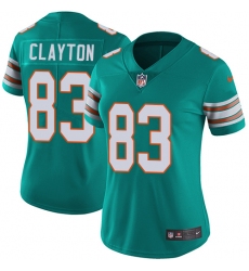 Women's Nike Miami Dolphins #83 Mark Clayton Aqua Green Alternate Vapor Untouchable Limited Player NFL Jersey