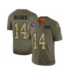 Men's Minnesota Vikings #14 Stefon Diggs Limited Olive Camo 2019 Salute to Service Football Jersey