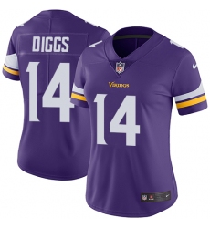 Women's Nike Minnesota Vikings #14 Stefon Diggs Purple Team Color Vapor Untouchable Limited Player NFL Jersey