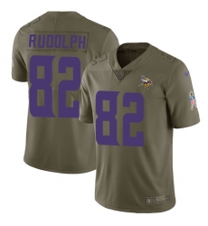Men's Nike Minnesota Vikings #82 Kyle Rudolph Limited Olive 2017 Salute to Service NFL Jersey