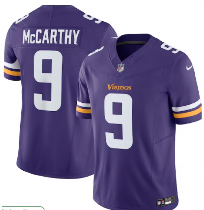 Men's Minnesota Vikings #9 J.J. McCarthy Nike Purple Player Game Jersey
