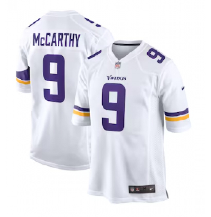 Men's Minnesota Vikings #9 J.J. McCarthy Nike White Game Jersey