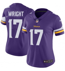 Women's Nike Minnesota Vikings #17 Jarius Wright Purple Team Color Vapor Untouchable Limited Player NFL Jersey