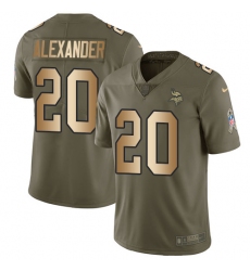 Youth Nike Minnesota Vikings #20 Mackensie Alexander Limited Olive/Gold 2017 Salute to Service NFL Jersey