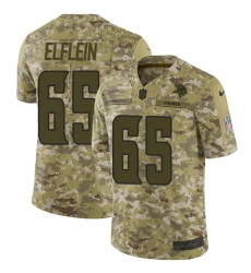 Youth Nike Minnesota Vikings #65 Pat Elflein Limited Camo 2018 Salute to Service NFL Jersey