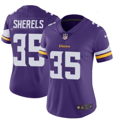 Women's Nike Minnesota Vikings #35 Marcus Sherels Purple Team Color Vapor Untouchable Limited Player NFL Jersey