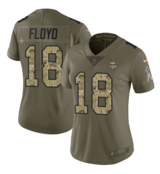 Women's Nike Minnesota Vikings #18 Michael Floyd Limited Olive/Camo 2017 Salute to Service NFL Jersey