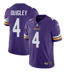 Youth Nike Minnesota Vikings #4 Ryan Quigley Purple Team Color Vapor Untouchable Limited Player NFL Jersey