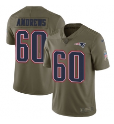 Men's Nike New England Patriots #60 David Andrews Limited Olive 2017 Salute to Service NFL Jersey