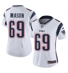 Women's Nike New England Patriots #69 Shaq Mason White Vapor Untouchable Limited Player NFL Jersey