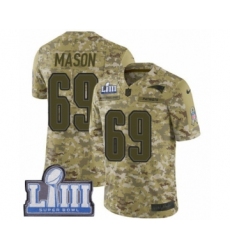 Youth Nike New England Patriots #69 Shaq Mason Limited Camo 2018 Salute to Service Super Bowl LIII Bound NFL Jersey