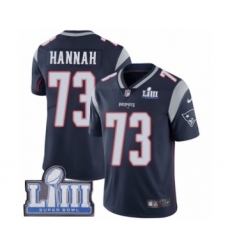 Men's Nike New England Patriots #73 John Hannah Navy Blue Team Color Vapor Untouchable Limited Player Super Bowl LIII Bound NFL Jersey