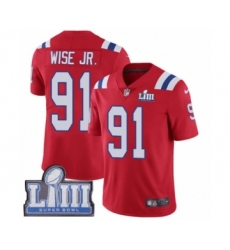 Youth Nike New England Patriots #91 Deatrich Wise Jr Red Alternate Vapor Untouchable Limited Player Super Bowl LIII Bound NFL Jersey