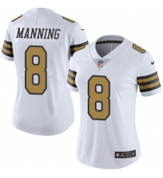 Women's Nike New Orleans Saints #8 Archie Manning Limited White Rush Vapor Untouchable NFL Jersey