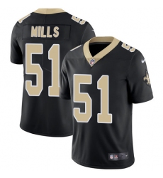 Men's Nike New Orleans Saints #51 Sam Mills Black Team Color Vapor Untouchable Limited Player NFL Jersey