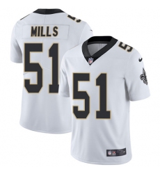 Youth Nike New Orleans Saints #51 Sam Mills White Vapor Untouchable Limited Player NFL Jersey