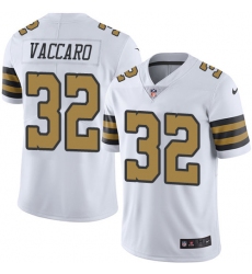 Men's Nike New Orleans Saints #32 Kenny Vaccaro Limited White Rush Vapor Untouchable NFL Jersey