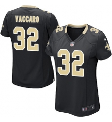 Women's Nike New Orleans Saints #32 Kenny Vaccaro Game Black Team Color NFL Jersey