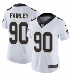 Women's Nike New Orleans Saints #90 Nick Fairley White Vapor Untouchable Limited Player NFL Jersey