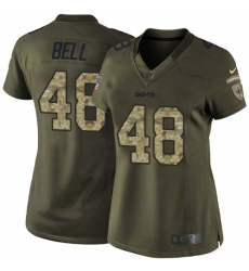 Women's Nike New Orleans Saints #48 Vonn Bell Elite Green Salute to Service NFL Jersey