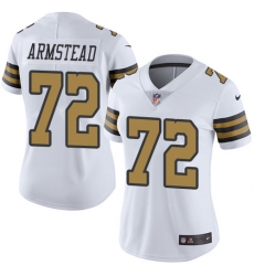 Women's Nike New Orleans Saints #72 Terron Armstead Limited White Rush Vapor Untouchable NFL Jersey
