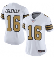 Women's Nike New Orleans Saints #16 Brandon Coleman Limited White Rush Vapor Untouchable NFL Jersey