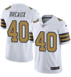 Men's Nike New Orleans Saints #40 Delvin Breaux Limited White Rush Vapor Untouchable NFL Jersey
