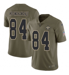 Men's Nike New Orleans Saints #84 Michael Hoomanawanui Limited Olive 2017 Salute to Service NFL Jersey