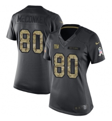 Women's Nike New York Giants #80 Phil McConkey Limited Black 2016 Salute to Service NFL Jersey
