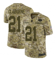 Men's Nike New York Jets #21 Morris Claiborne Limited Camo 2018 Salute to Service NFL Jersey