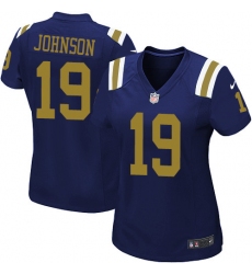 Women's Nike New York Jets #19 Keyshawn Johnson Limited Navy Blue Alternate NFL Jersey