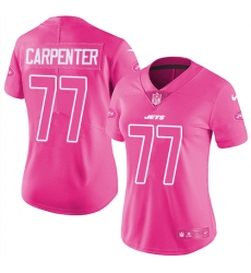 Women's Nike New York Jets #77 James Carpenter Limited Pink Rush Fashion NFL Jersey