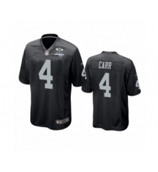 Men's Oakland Raiders #4 Derek Carr Black 2020 Inaugural Season Game Jersey