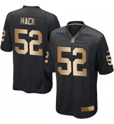 Youth Nike Oakland Raiders #52 Khalil Mack Elite Black/Gold Team Color NFL Jersey