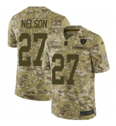 Youth Nike Oakland Raiders #27 Reggie Nelson Limited Camo 2018 Salute to Service NFL Jersey
