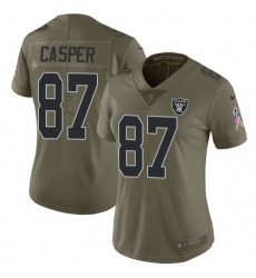 Women's Nike Oakland Raiders #87 Dave Casper Limited Olive 2017 Salute to Service NFL Jersey